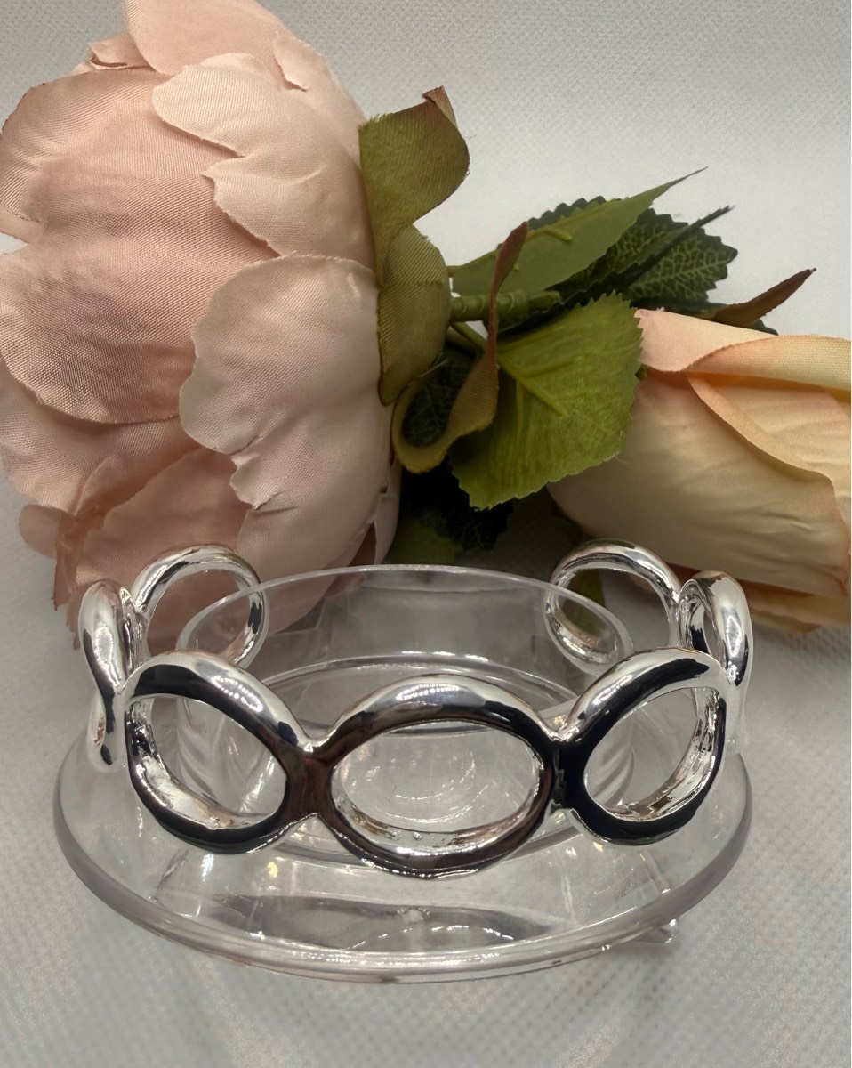 925 Stamped Sliver Adjustable Bangle