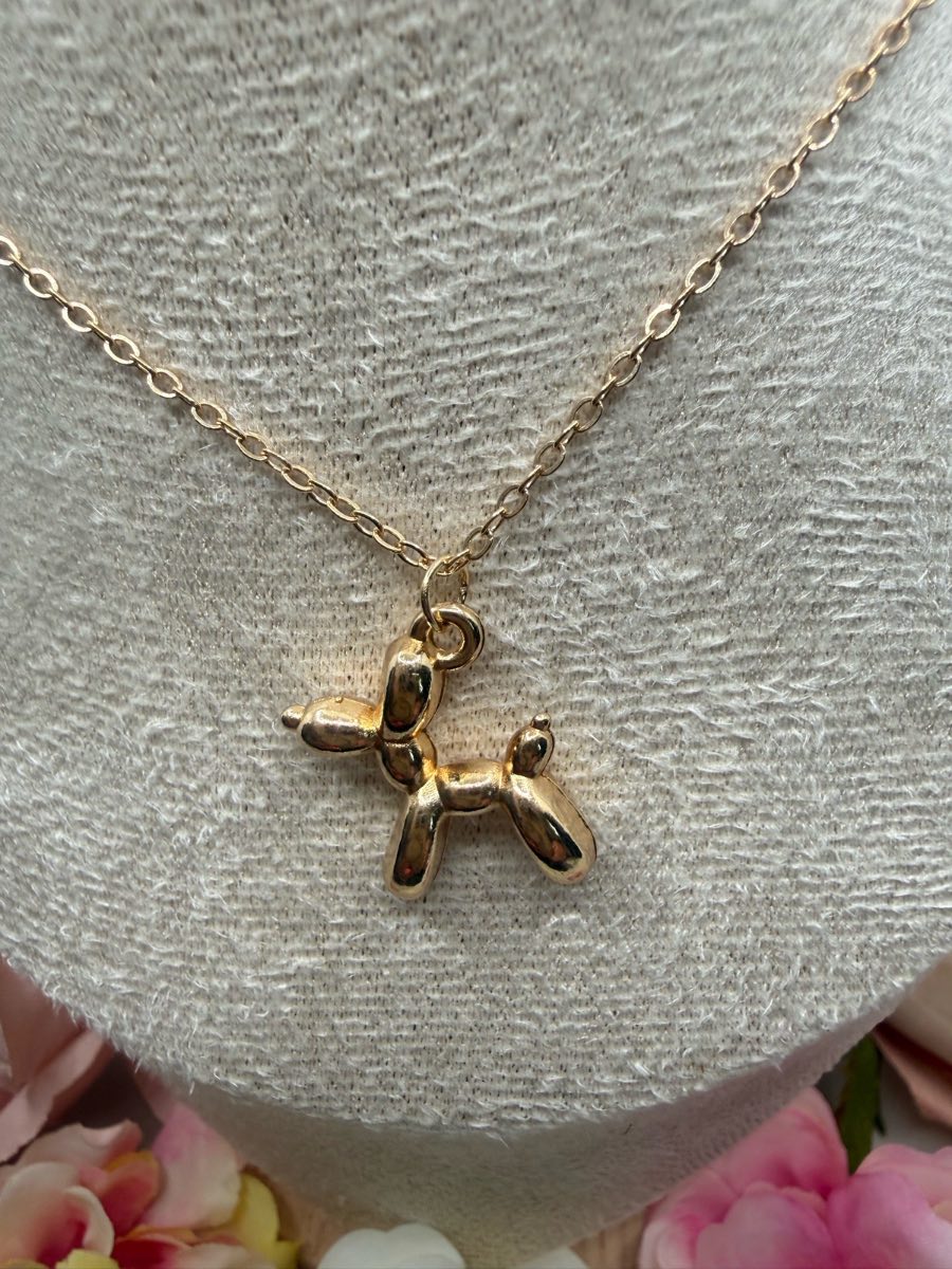 Gold Plated Balloon Dog Necklace