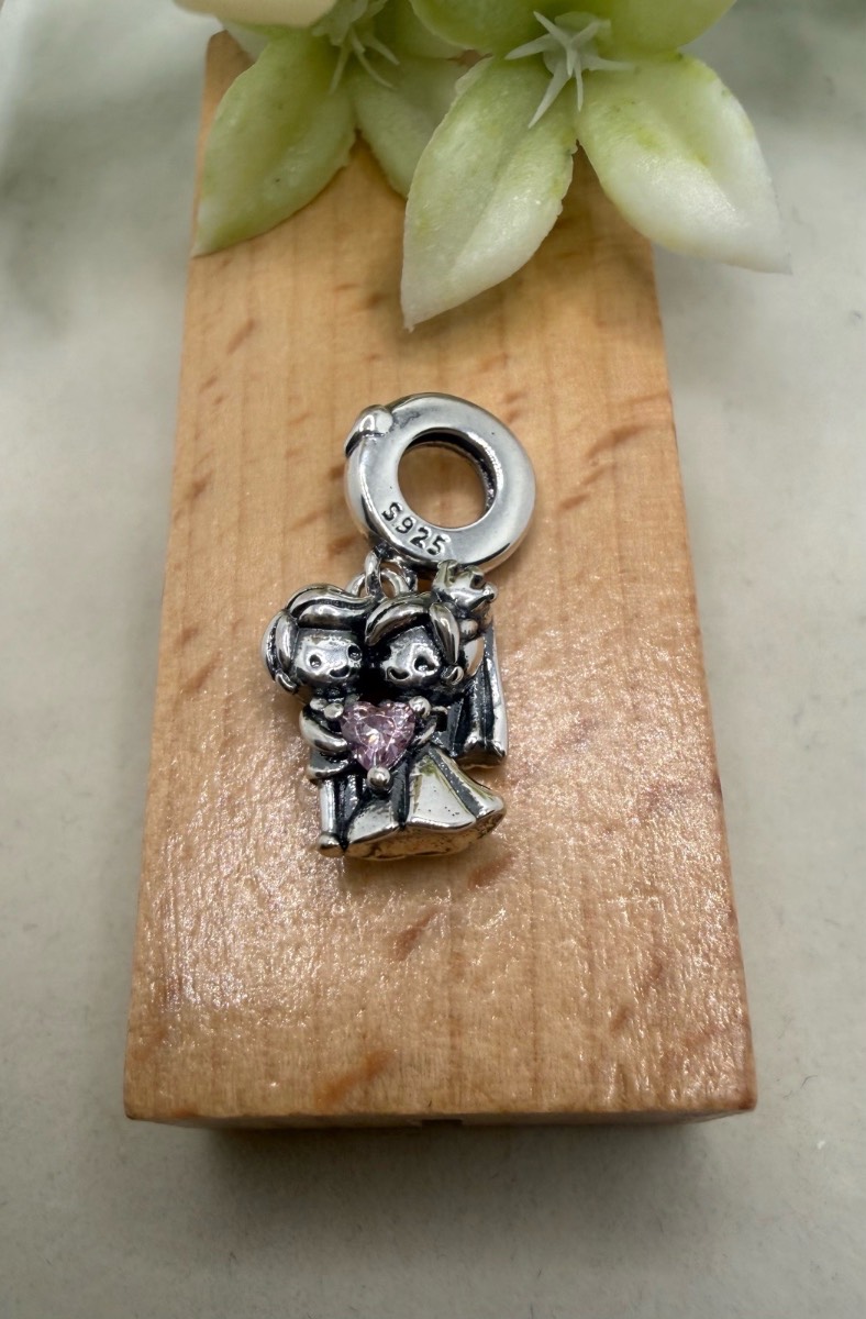 925 stamped sliver bride and groom charm