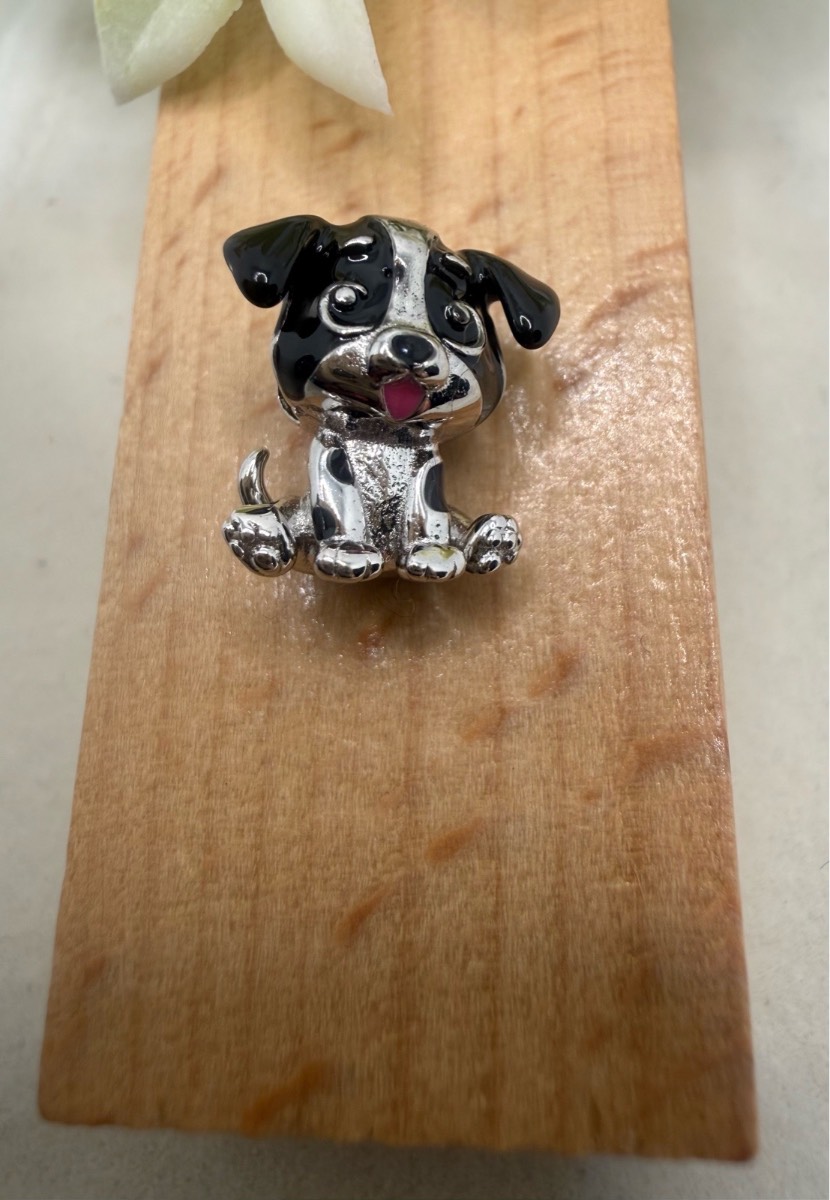 925 stamped sliver cute male dog charm