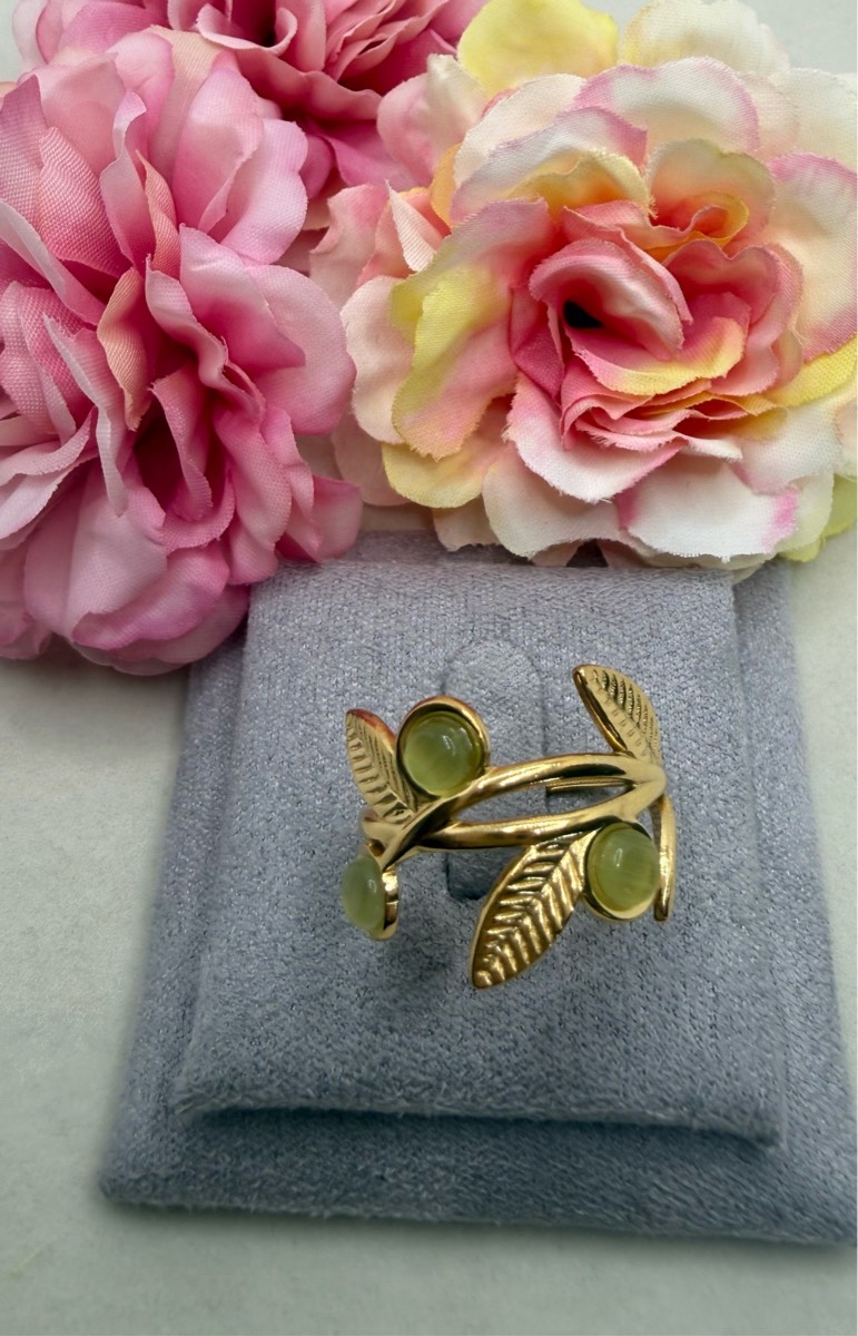 Gold plated adjustable ring