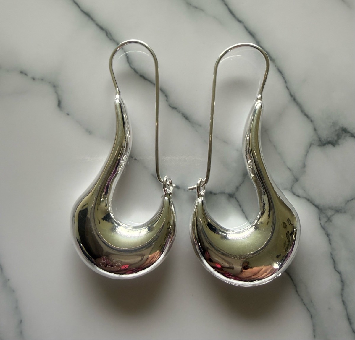 925 Stamped Sliver Drop Earrings