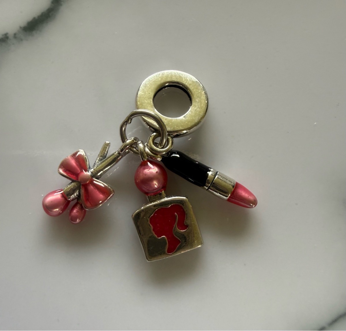 925 Stamped Sliver Enamel Makeup Charm
