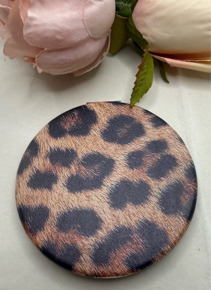 Animal print compact mirror