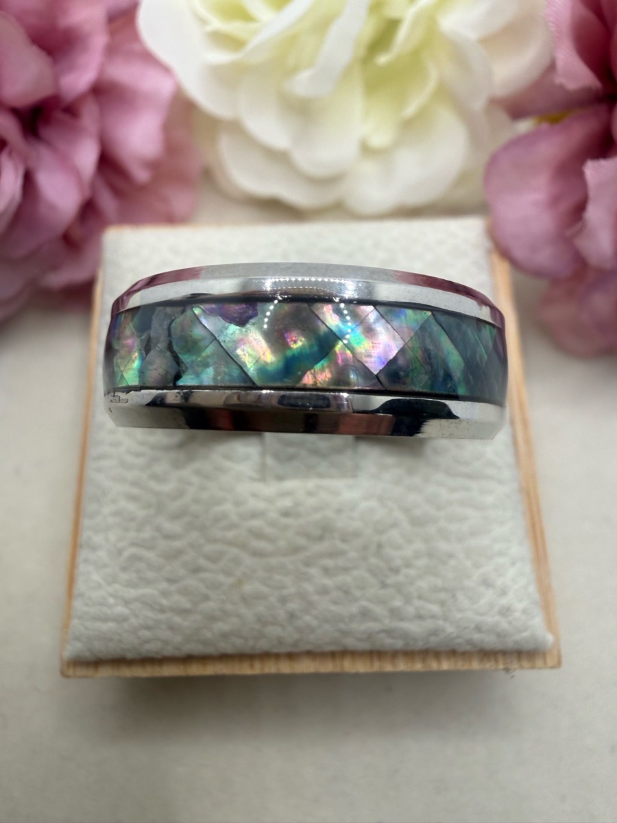 Stainless steel 8mm multicoloured ring size x