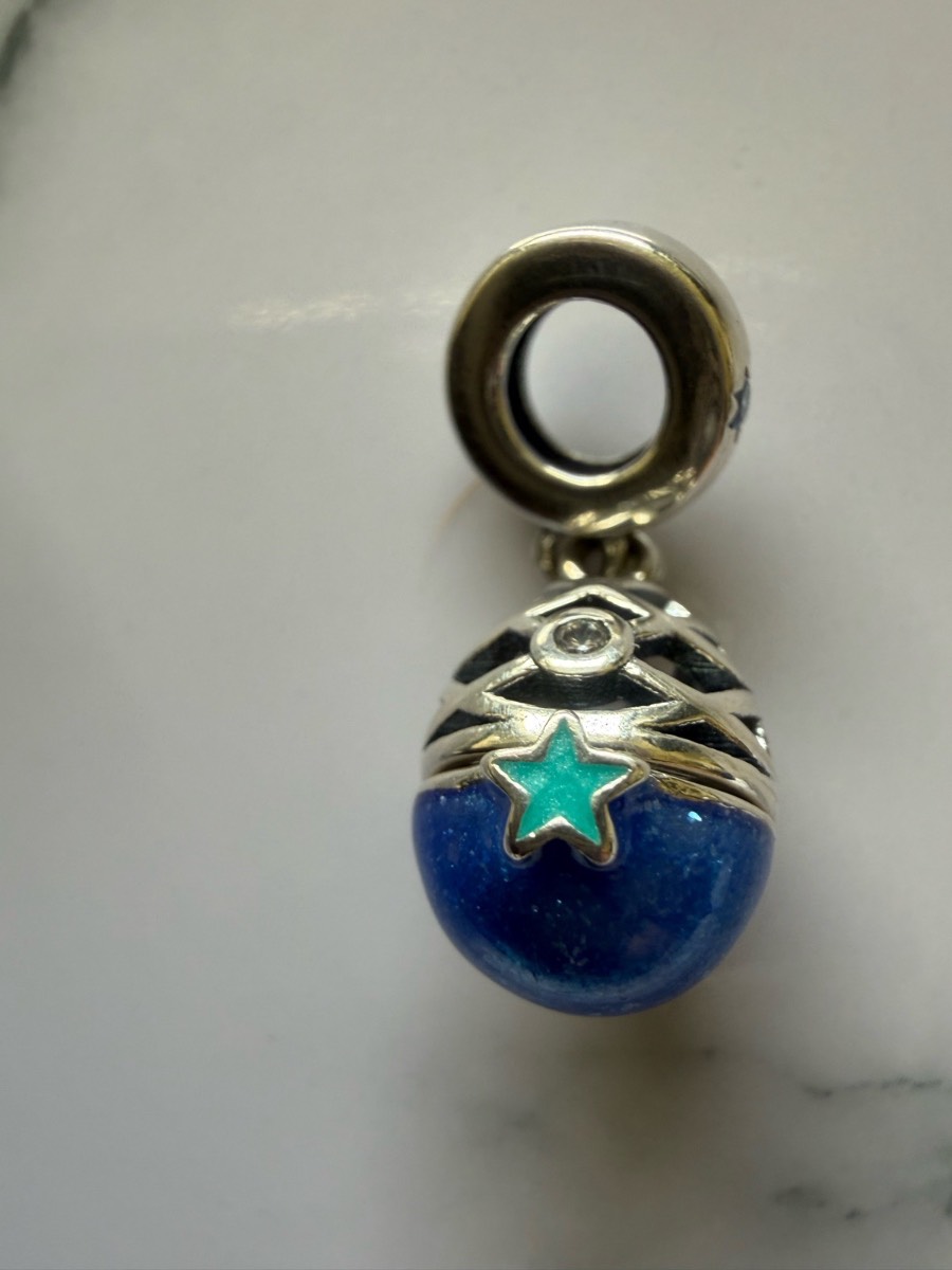 925 Stamped Sliver Enamel Filigree Egg Charm