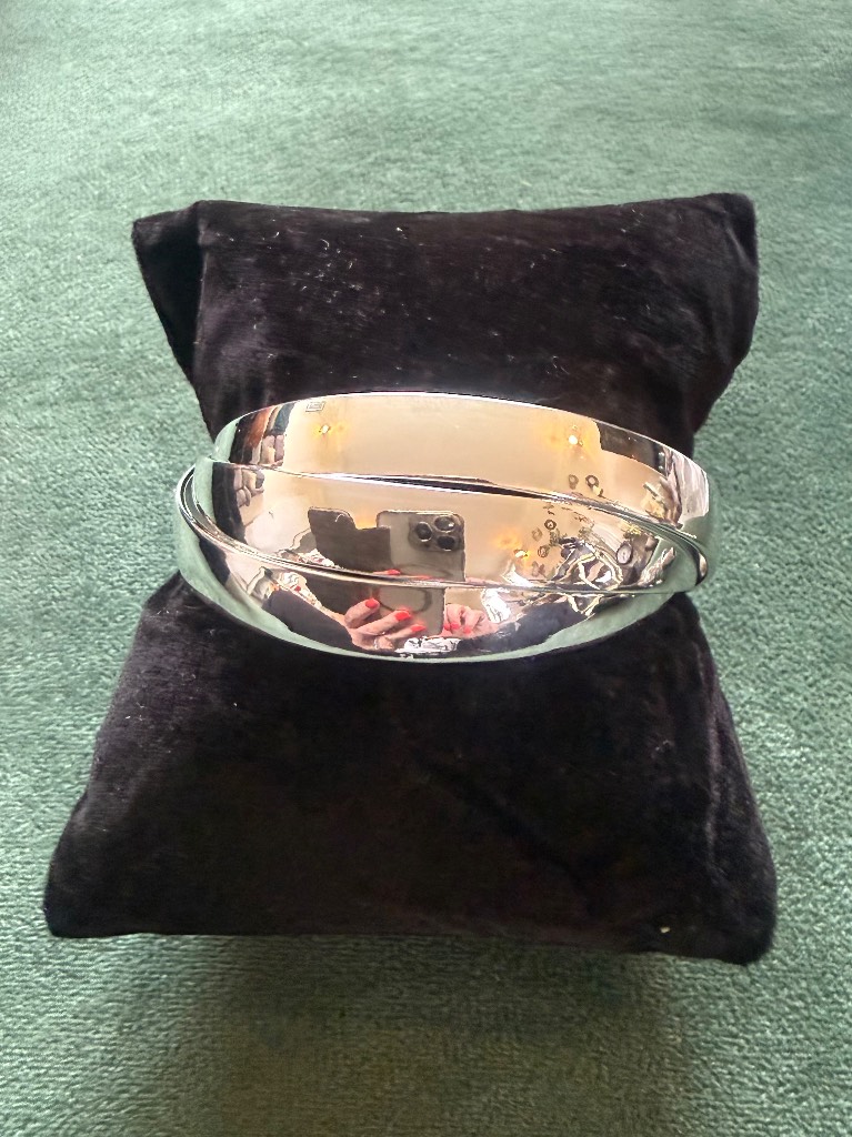 925 Stamped Sliver Chunky Cuff Bangle