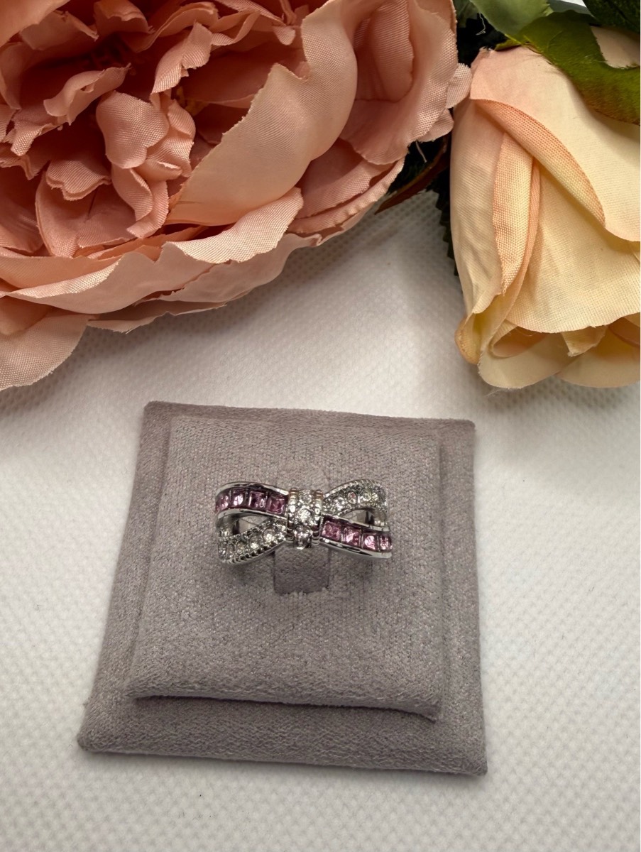925 Stamped Sliver Crystal Knot Ring