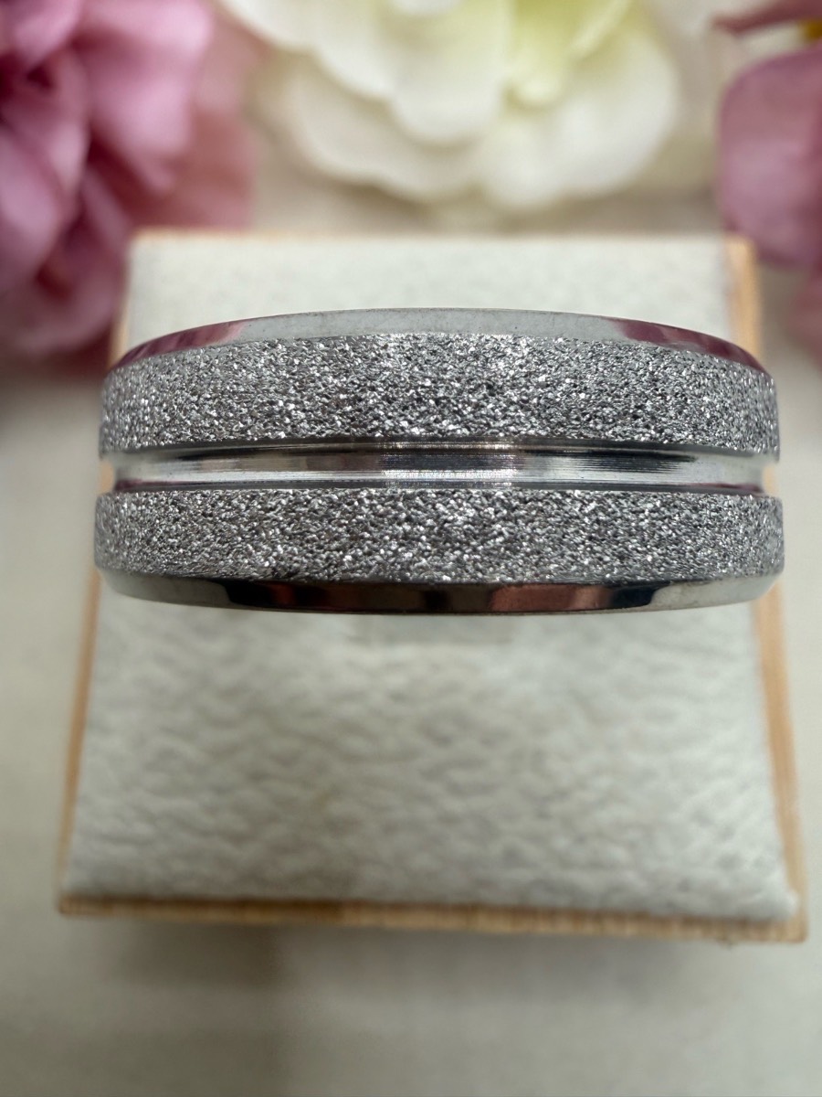Moon dust titanium steel 8mm ring size z