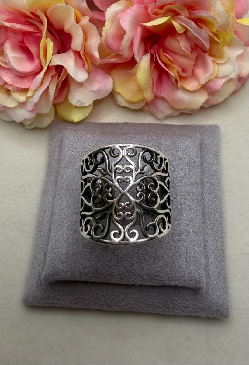 925 stamped sliver filigree ring
