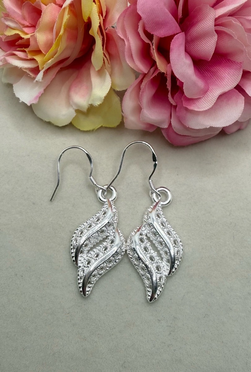 Sliver plated filigree earrings