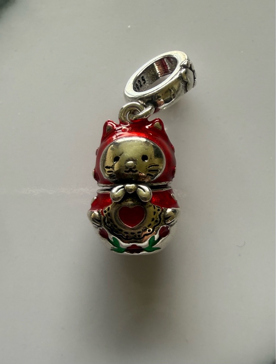 925 Stamped Sliver Enamel Russian Cat Charm