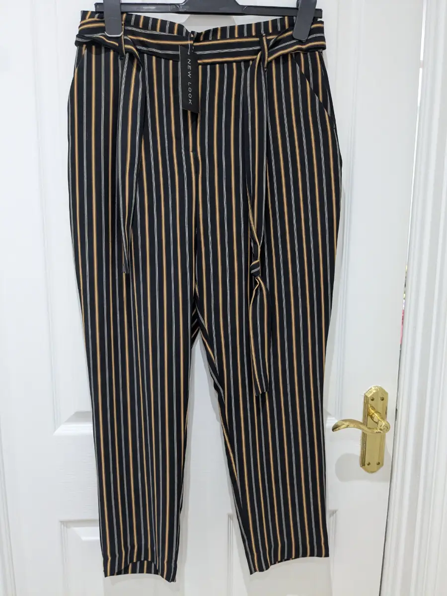 New Look Honey Stripe Trousers..Size 12uk..NWT RRP £22.99