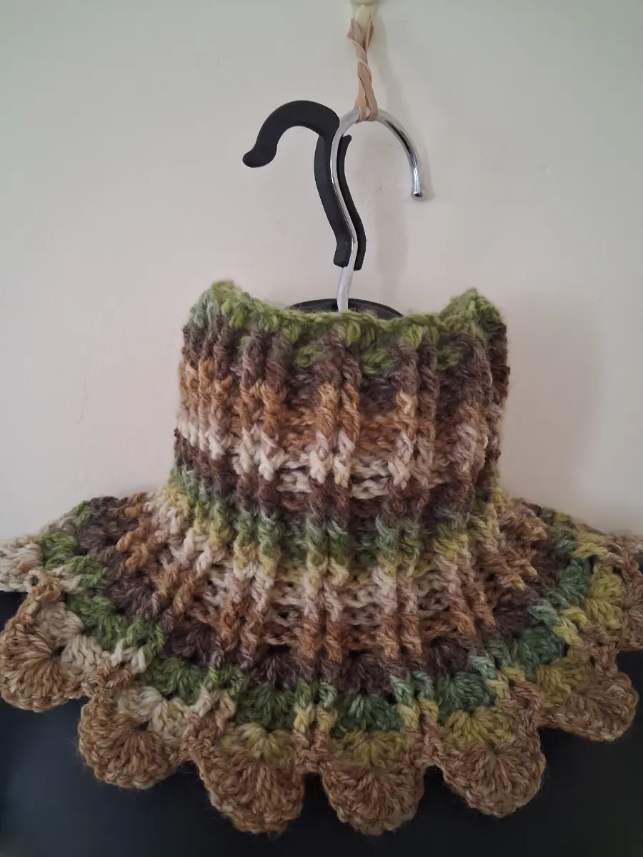 Hand crocheted neck warmer