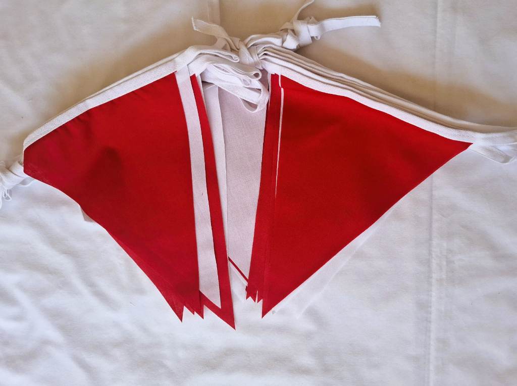 30ft Red and White England World cup Bunting