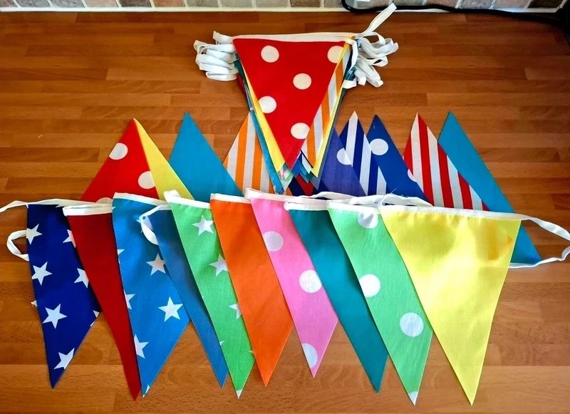 40ft Carnival Bright Bunting Handmade Garland