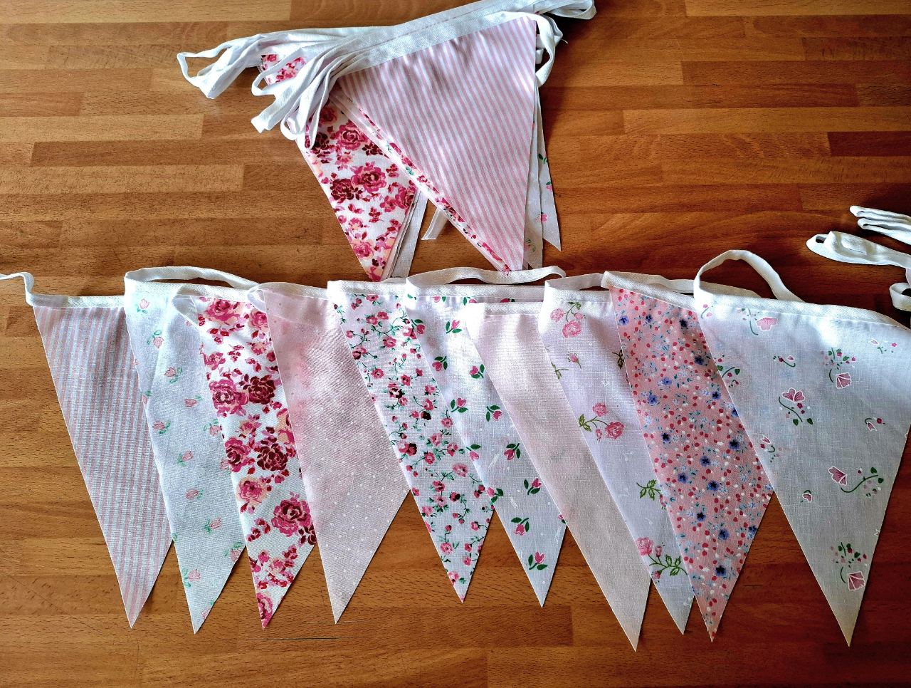 40ft Pink Floral Pastel Bunting Handmade Garland