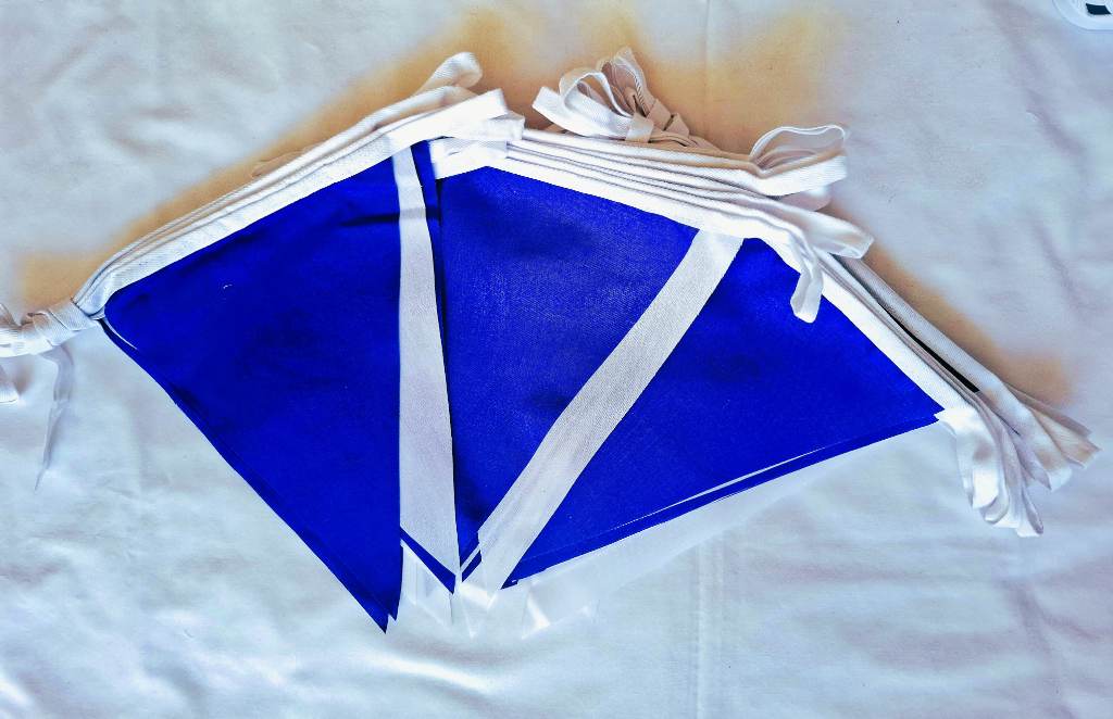 30ft Blue White Bunting Scotland World cup