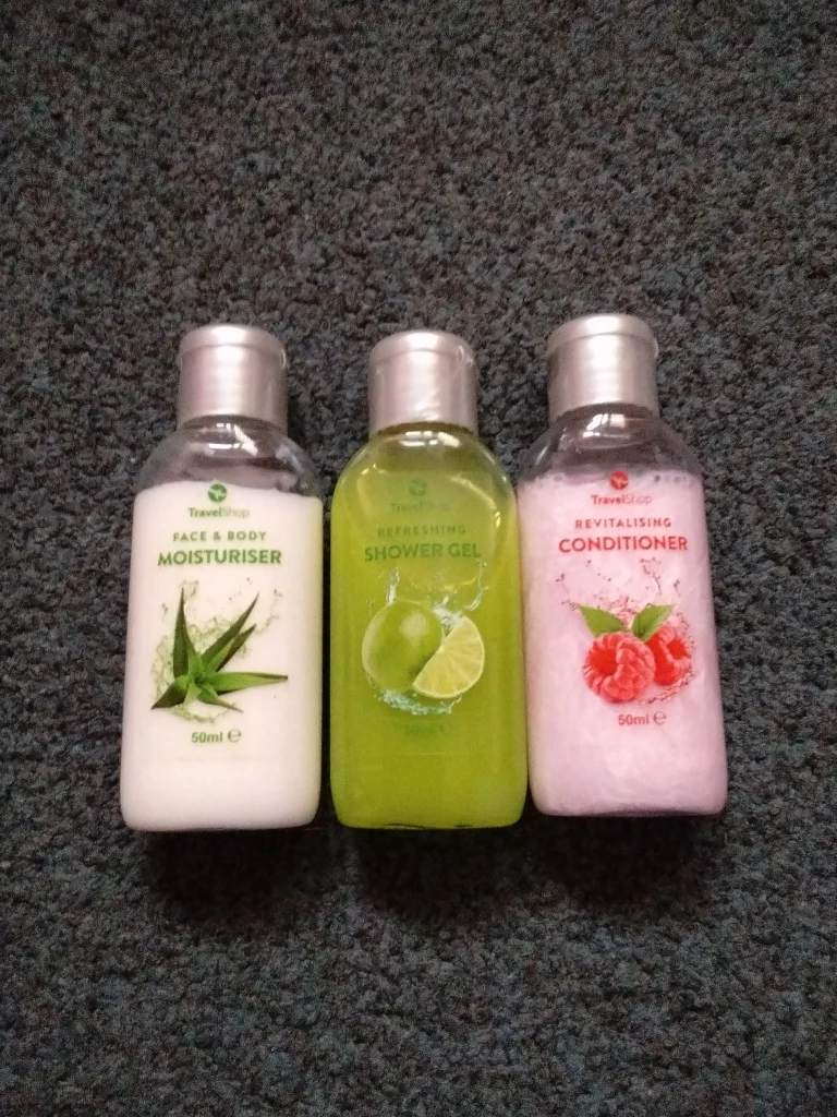 3 x 50ml Travel Shop travel mini toiletries