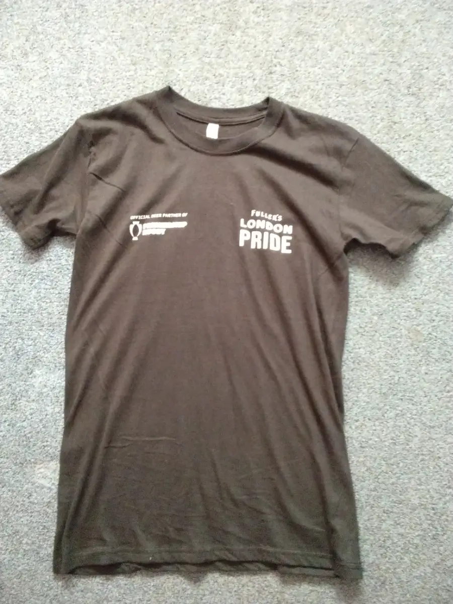 Fuller's London Pride Premiership Rugby Black T-shirt Size S