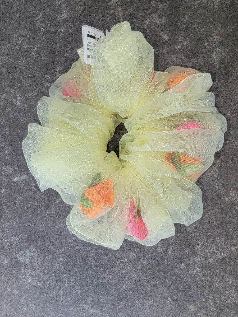 Beautiful Lemon Yellow Hair Scrunchy