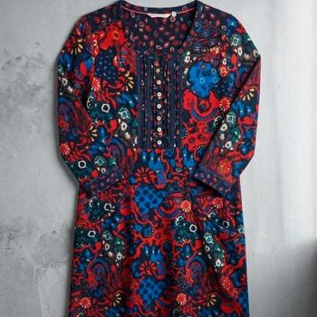 Country Rose Multi-Pattern Tunic Dress - Size 12 - Excellent Condition