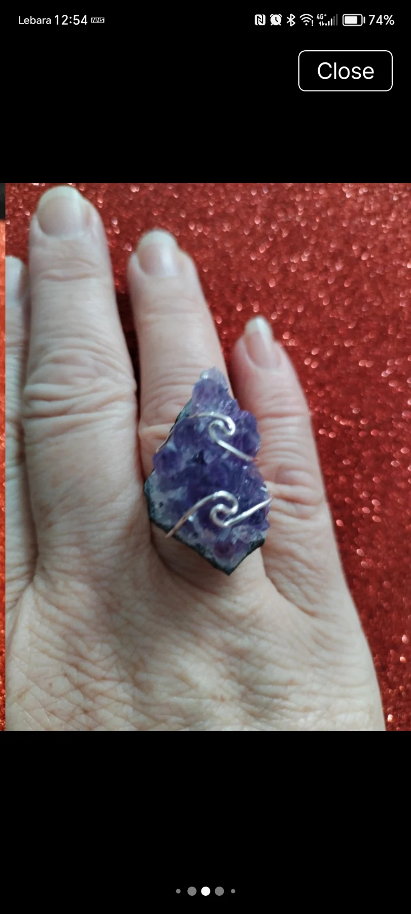 🆕💜genuine African amethyst adjustable ring 20Cts size O💜ONlY £6.45💜