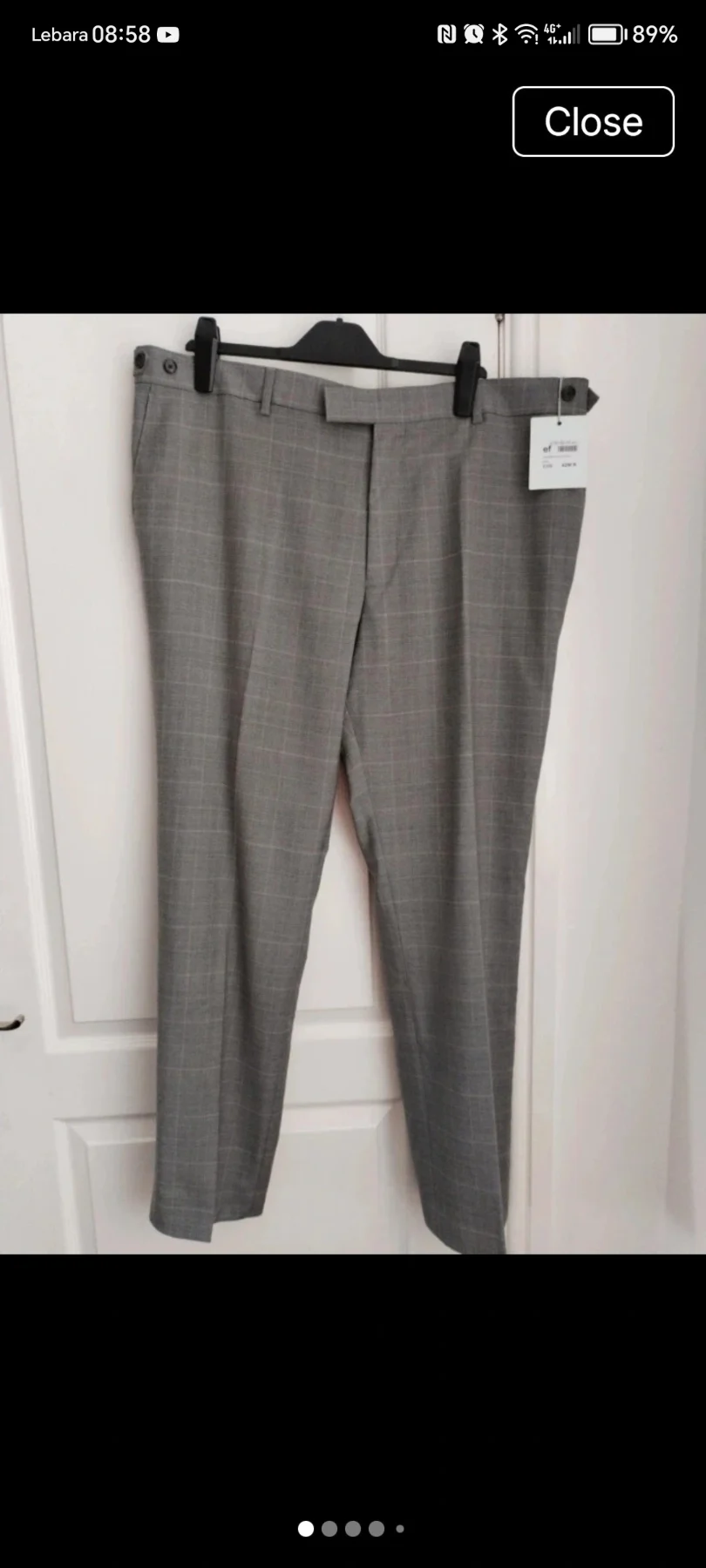 SALE £29.99🌹Richard James Mayfair 100% Wool tailored trousers grey check 42 Waist