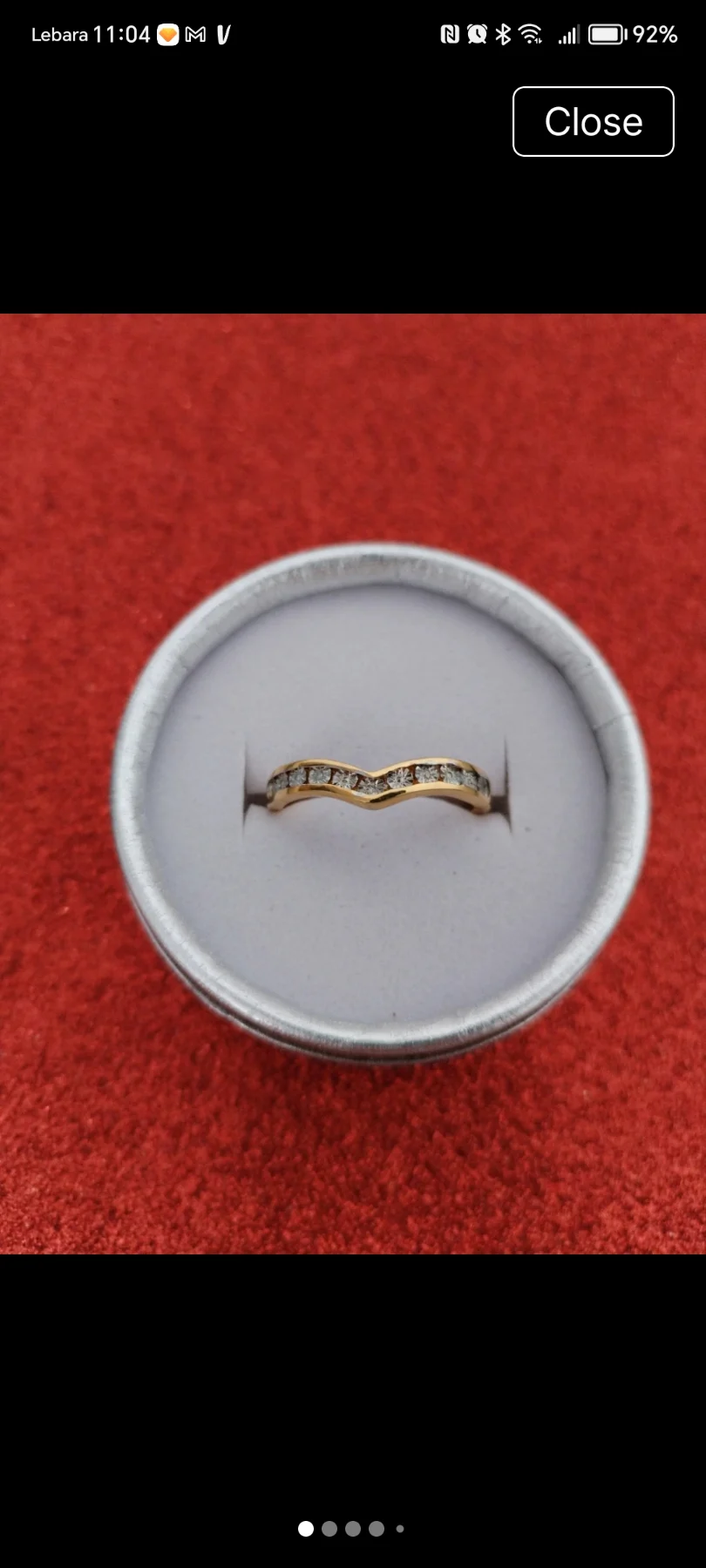 🌹 gorgeous diamond gold tone ring size U🌹