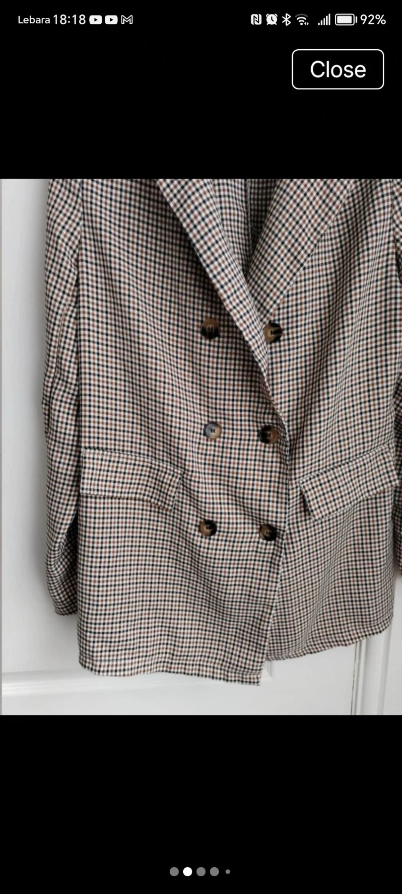 Lovely brown/cream check blazer size 12/14 shein 💐