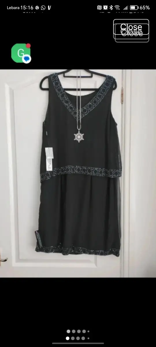 🆕💥Gorgeous black cocktail style dress with bead detail tags says £65 Roman size 14🌹