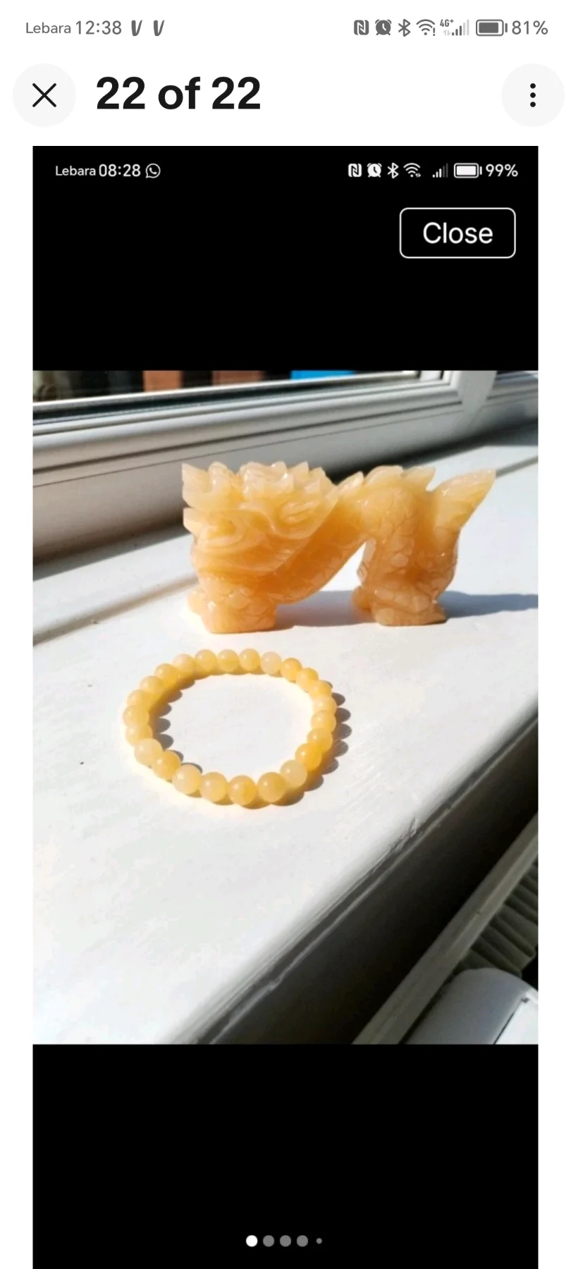 🧡WOW🧡genuine Honey Serpentine hand carved dragon & bracelet set 1775.0Cts