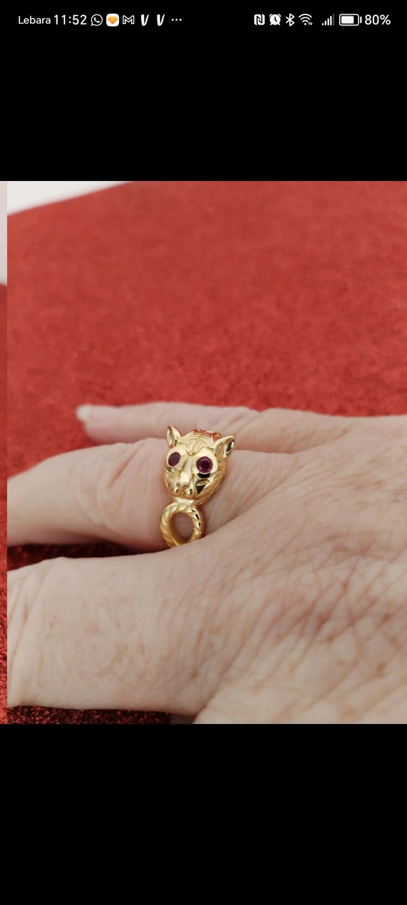 🆕🌹gorgeous genuine African Ruby panther ring size P🌹
