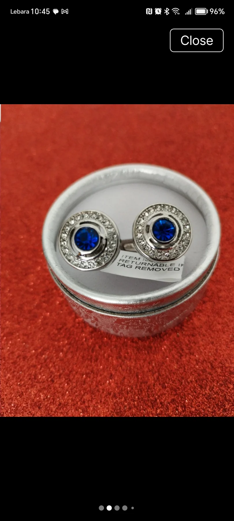 💙stunning deep blue & white crystal cuff links 💙