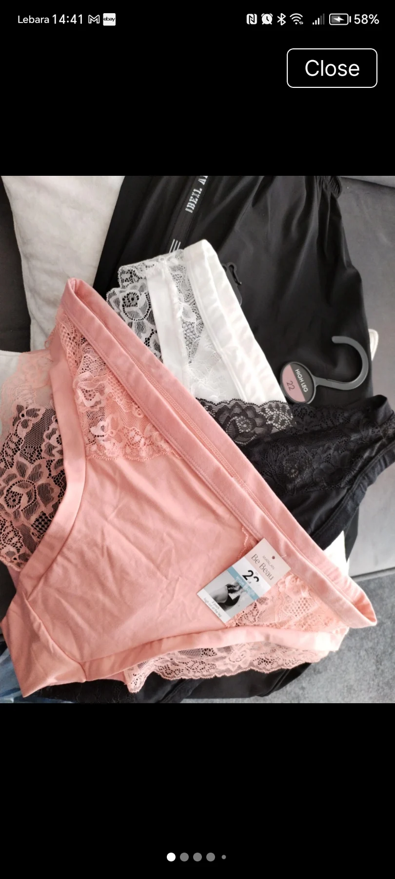 💥 SALE 💥 beautiful bundle black silk feel ladies trousers & 3 hi leg briefs size 22 💐