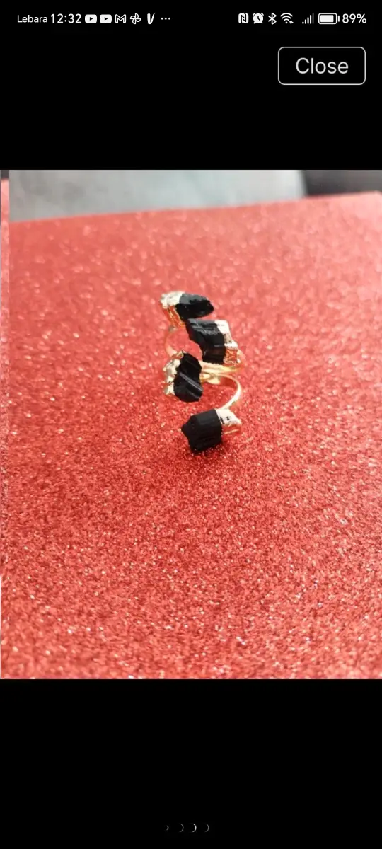 Genuine black Tourmaline ring size R 🌹