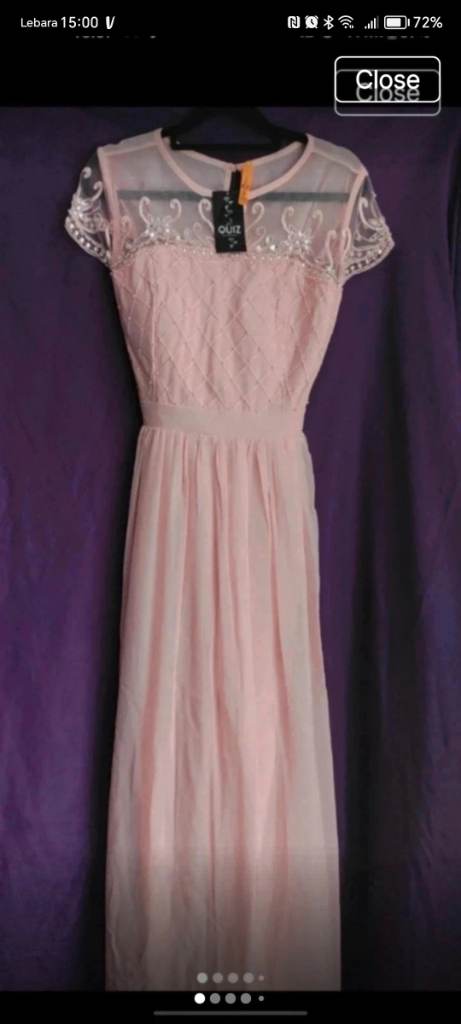 🆕🧡Quiz peach embellished maxi dress stunning size 12🧡tags says £79.99