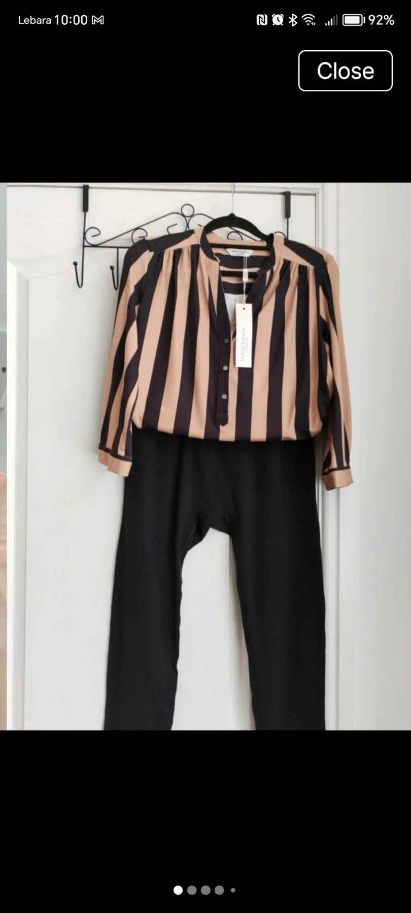 Marina Kavaneva beige & black longline top & Miso black leggings size 10/12💐