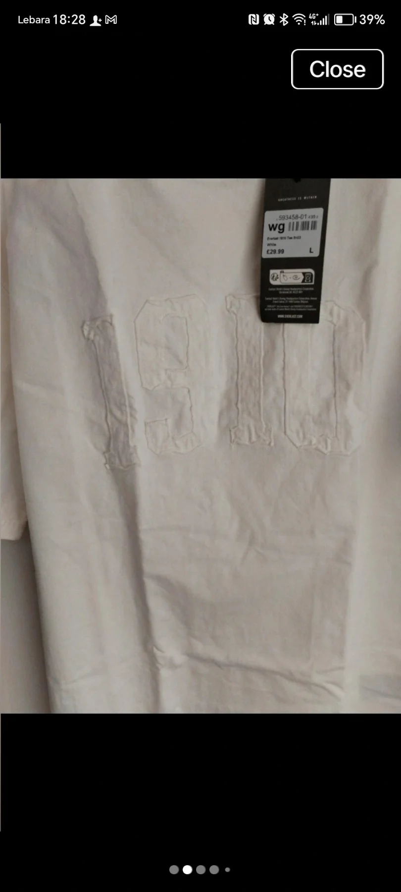 Everlast White mens t shirt size L🌹