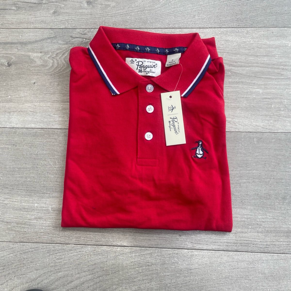 Penguin Red Polo Shirt Size Small