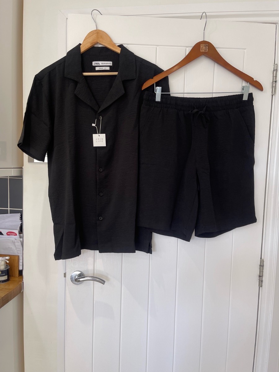 Zara Miami Style Shirt & Short Coord Set Size Small