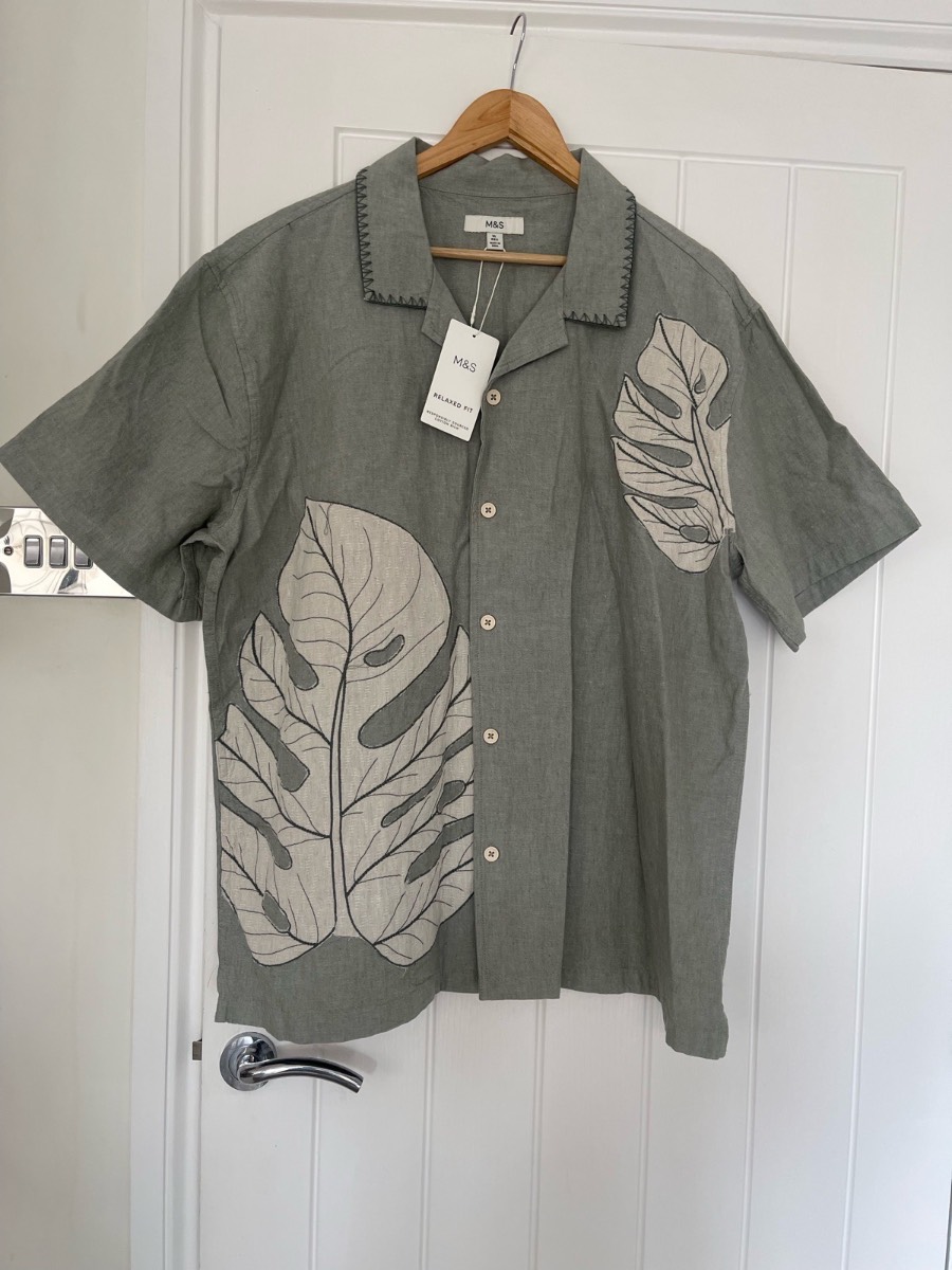 M&S Light Green Summer Shirt Size XL