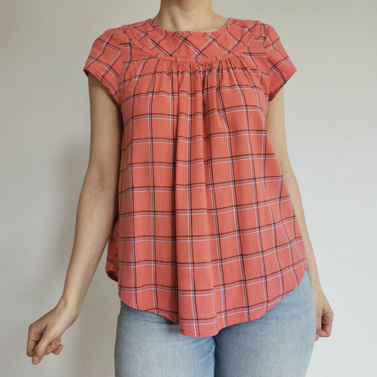 Vintage Pink Plaid Blouse