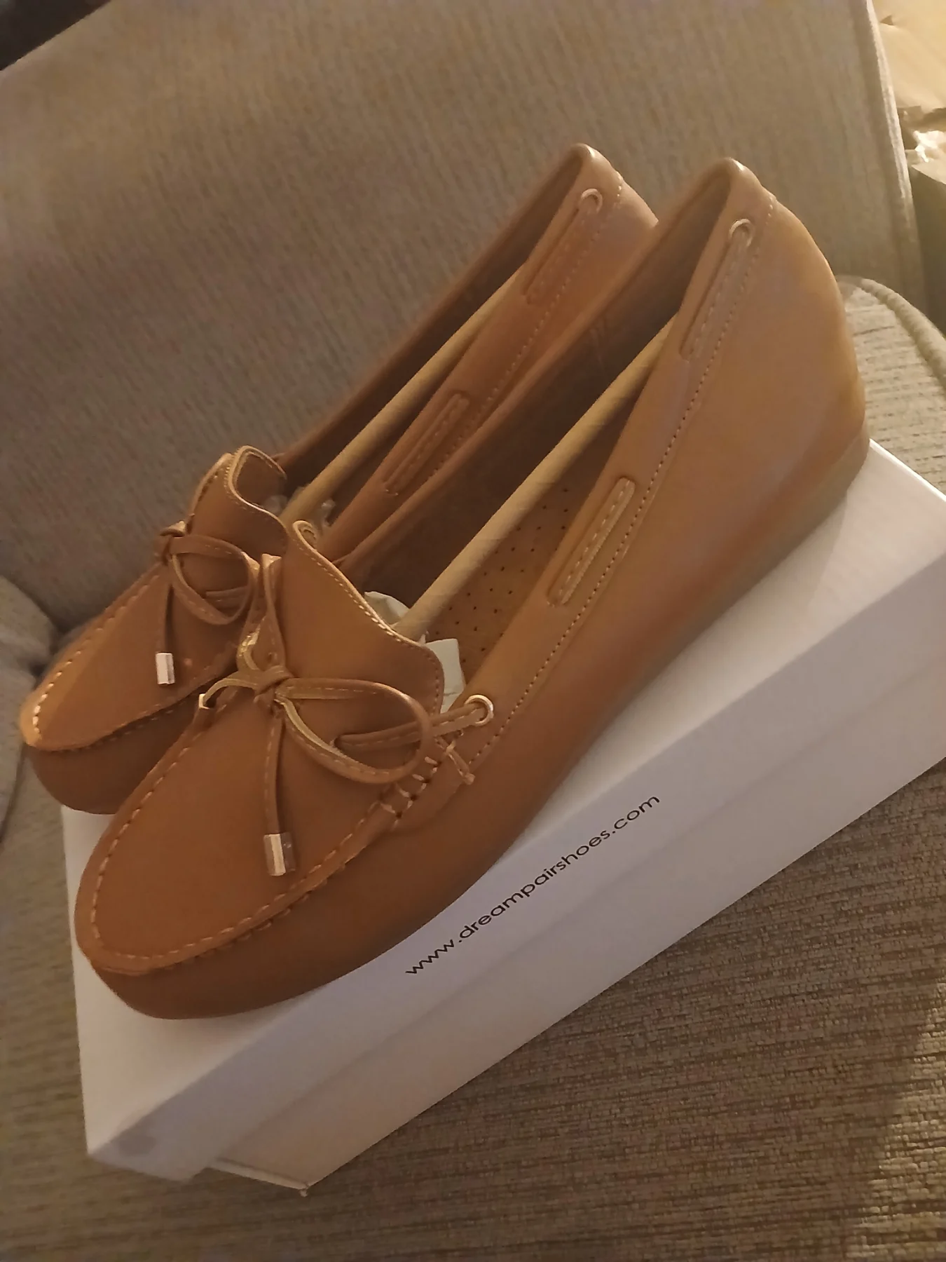 Tan ladies loafer