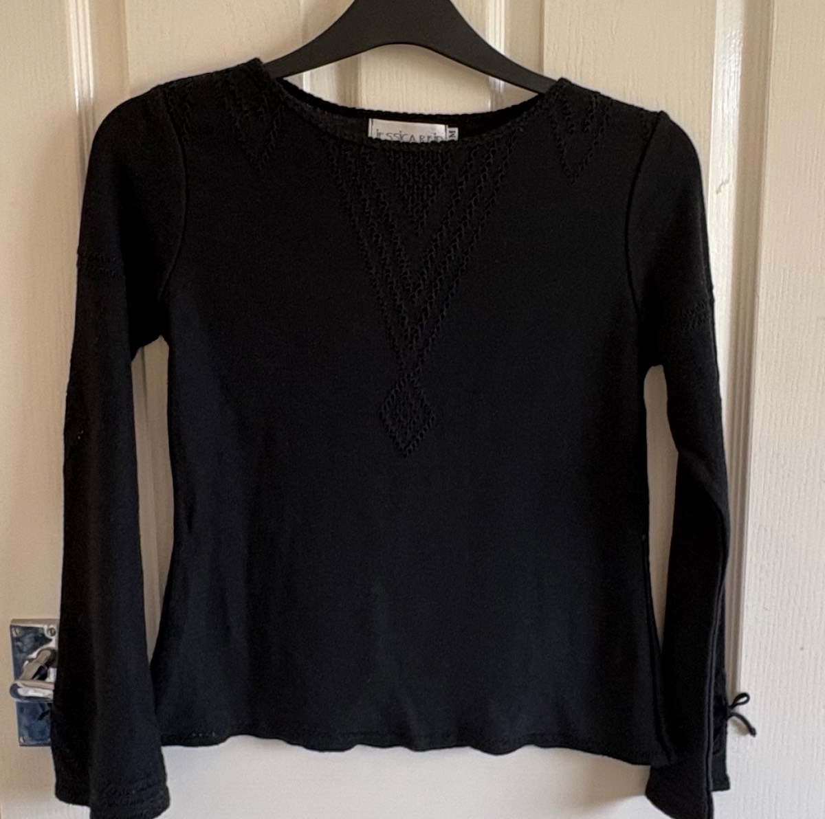 Jessica Reid Women’s Black Jumper Tunic Style Size M Pattern Very Good Condition