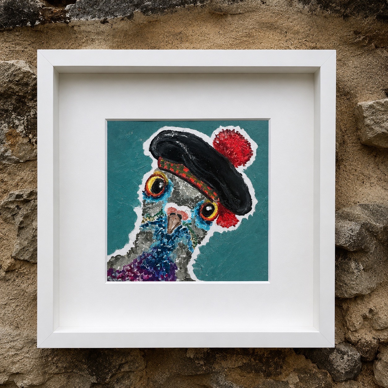 Pigeon Scottish Scotland oil pastel print