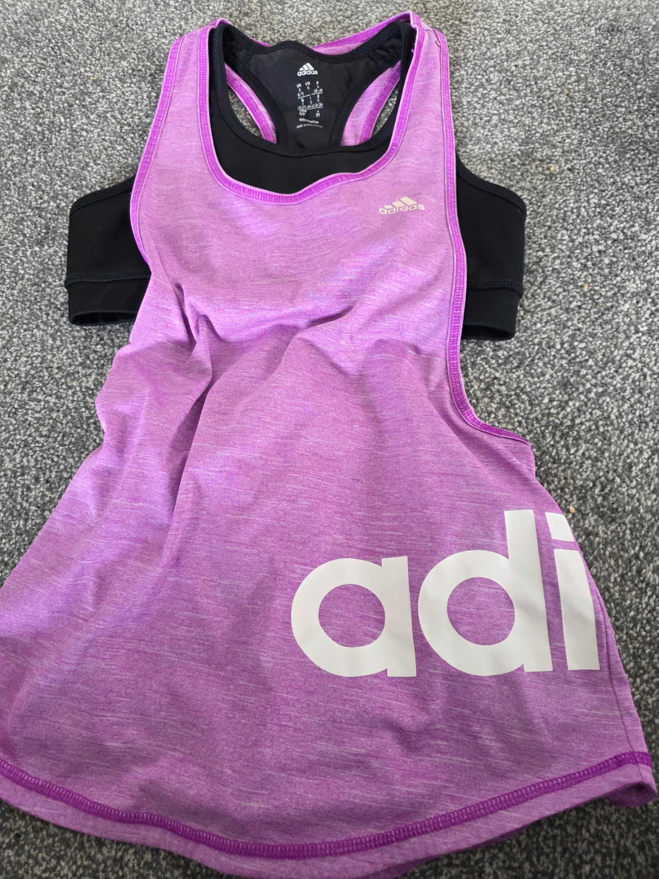 Adidas Climalite 2 in 1 Layered Racerback tank with sports bra