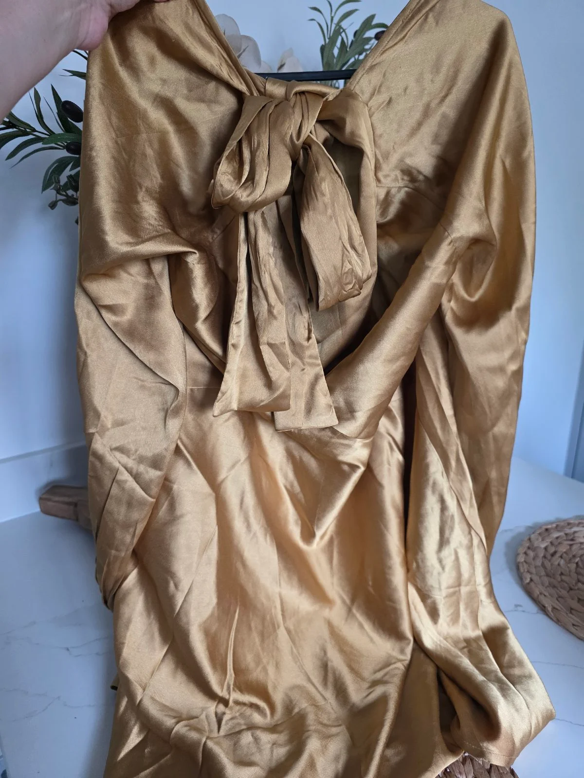 River Island Gold Satin Dress