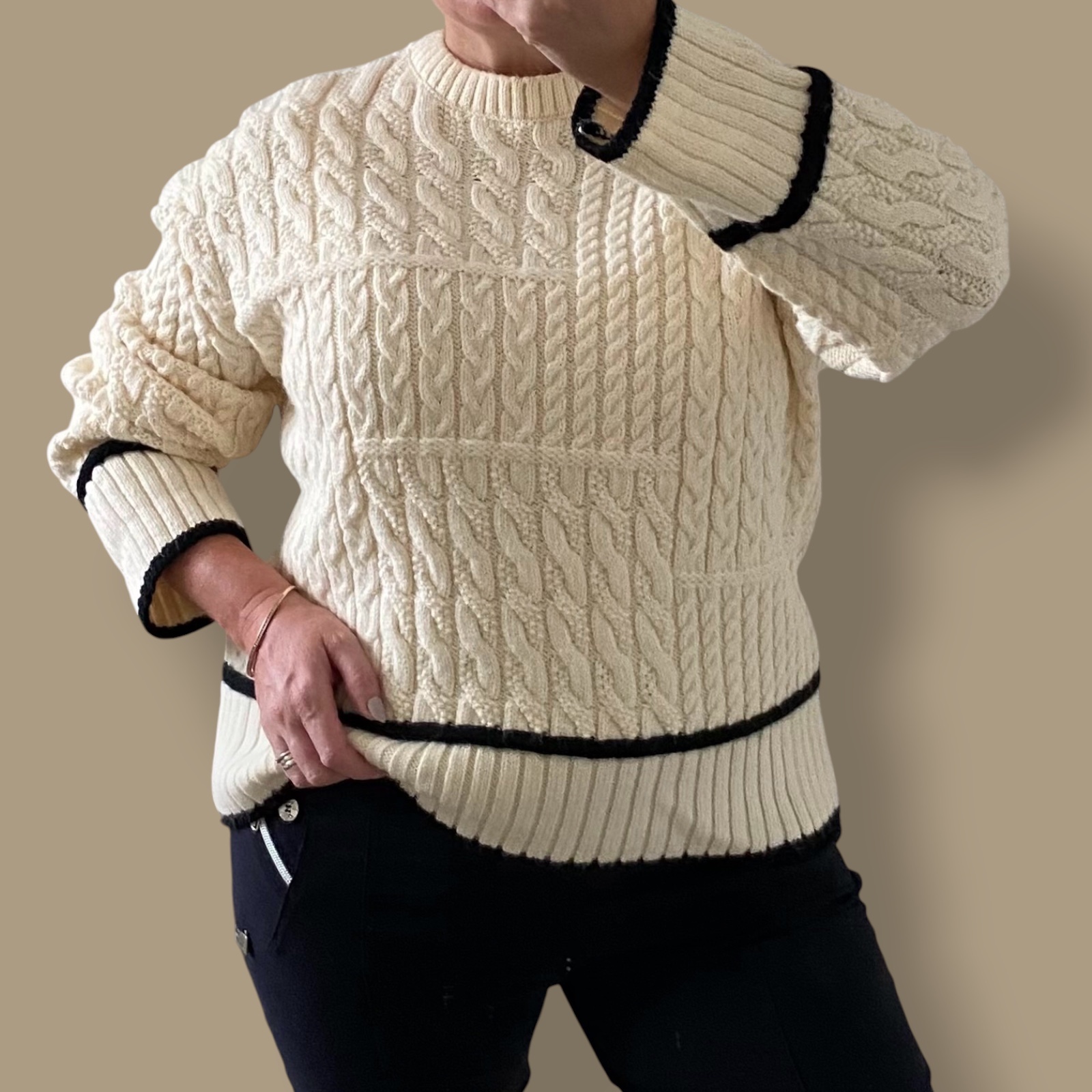 Marks & Spencer Cable knit jumper size M cream