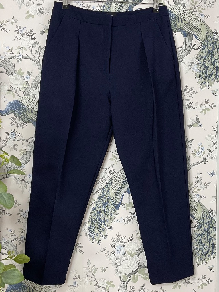 River Island Navy Blue Tailored Smart Trousers Size 12. Pockets.